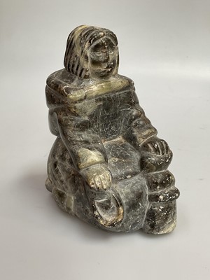 Lot 2544 - Inuit carving of a kneeling figure, signed to base