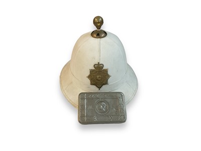 Lot 740 - First World War Princess Mary Christmas Gift Tin, together with a Royal Marines helmet by Hobson (2)