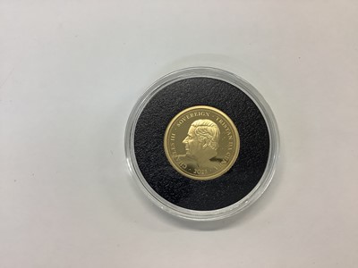 Lot 551 - Tristian Da Cunha - Harrington & Byrne Charles III gold proof Sovereign commemorating Queen Elizabeth II Memorial 2022 (N.B. Boxed but without Certificate of Authenticity) (1 coin)