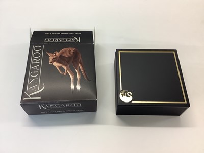 Lot 553 - Australia - Perth Mint 'Kangaroo' Quarter Ounce gold proof $25 coin 2023 (N.B. Boxed with Certificate of Authenticity) (1 coin)