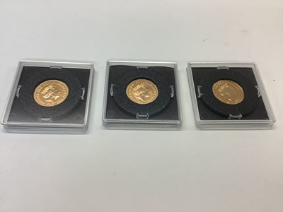 Lot 554 - G.B. - Uncirculated gold Sovereign's Elizabeth II 2016 x 3 (3 coins)