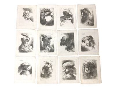 Lot 783 - After Giovanni Benedetto Castiglione (1609-1664) group of twelve head studies