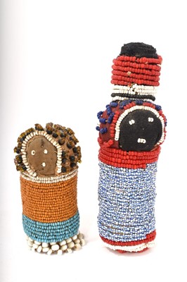 Lot 767 - Two African Zulu beaded ceremonial dolls