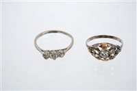 Lot 680 - 1930s diamond single stone ring with an old...