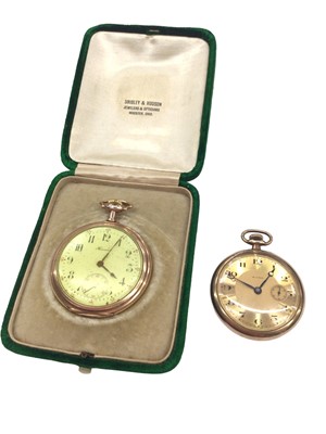 Lot 216 - Two vintage gold plated pocket watches