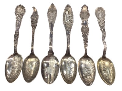 Lot 217 - Six American sterling silver souvenir spoons