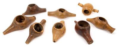 Lot 764 - Group of eight 19th century treen bird whistles