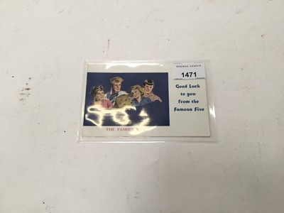 Lot 1471 - Autograph Enid Blyton handwritten and signed postcard of The Famous Five, postmark 29th May 1957