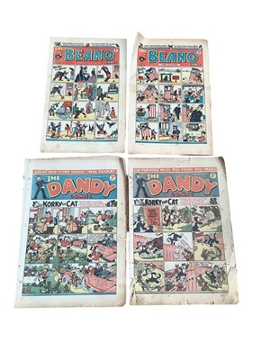 Lot 1762 - Three boxes of vintage Magazines and comics. To include 1930s and 1940s Beano and Dandy, Hotspur (1946), Rover (1947), Adventure (1946), Wizard, Starburst, Doctor Who weekly and others.