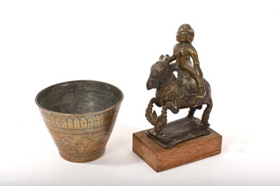 Lot 788 - Indian brass figure of a horse and rider, 18th/19th century