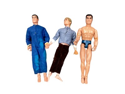 Lot 1968 - Collection of action man figures and costume, together with unboxed Dinky and other model cars