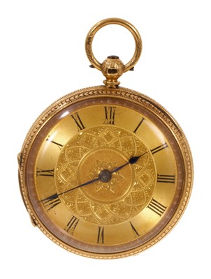 Lot 592 - Early Victorian 18ct gold pocket watch