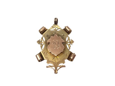 Lot 220 - Victorian 9ct gold fob with engraved Woodhall Cricket Club presentation inscription