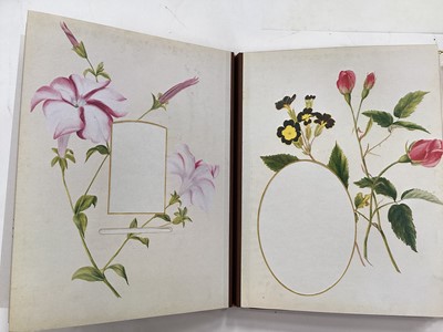 Lot 1497 - Asprey, a limited edition leather replica of The Victorian Photograph Album, no. 299 of 1000, each page with a gilded edge and reproduced images of painted flowers by Helen Riddell, 29cm (11 1/2...