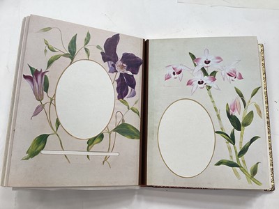 Lot 1497 - Asprey, a limited edition leather replica of The Victorian Photograph Album, no. 299 of 1000, each page with a gilded edge and reproduced images of painted flowers by Helen Riddell, 29cm (11 1/2...