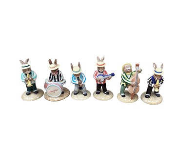 Lot 1292 - Six Royal Doulton Bunnykins figures - Jazz Band