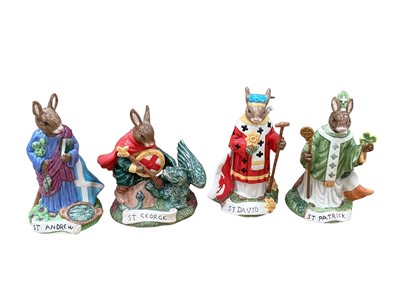 Lot 1293 - Four Royal Doulton Patron Saints Collection Bunnykins figures