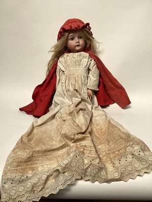 Lot 1960 - Doll Max Handwerk 283/30 Germany 133, bisque head, sleeping eyes, painted brows and lashes top four teeth showing , composite body.