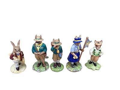 Lot 1302 - Twenty Royal Doulton Bunnykins figures including Scout Leader, Boy Scout, Guide Leader, Irishman and Fisherman