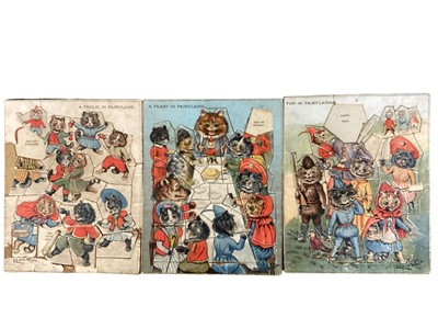 Lot 1969 - Three 1920s Louis Wain jigsaw puzzles