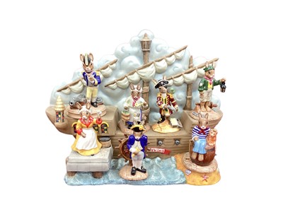 Lot 1307 - Royal Doulton Bunnykins Shipmates Collection together with HMS Bunnykins display stand