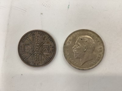 Lot 592 - World - Mixed coins & banknotes to include G.B. silver Victoria JH Double Florin 1887 AVF, George V Crown 1935 GEF, Roman Coins & others (Qty)