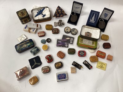 Lot 2524 - Group of sundries, including tins, pieces of meteorite, piece of the Cutty Sark, etc