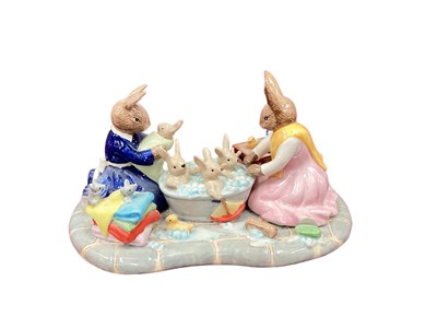 Lot 1315 - Royal Doulton limited edition Bunnykins Bathtime tableau