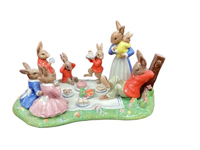 Lot 1316 - Royal Doulton limited edition Bunnykins Family Picnic tableau