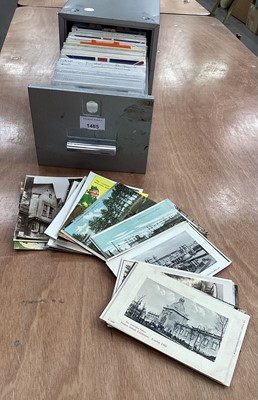 Lot 1485 - Small metal filing cabinet containing 100s of GB postcards including a good selection of piers