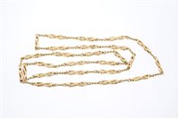 Lot 706 - Yellow metal fancy link chain with a...