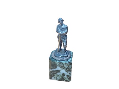 Lot 2562 - WMF figure of a hiker on marble base, 9cm high