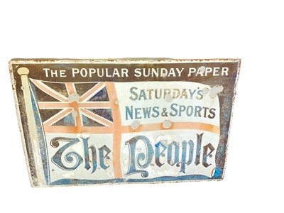 Lot 2564 - Large enamel sign - The People Sunday Newspaper, 92cm x 61cm