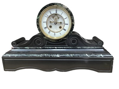 Lot 2570 - Victorian slate and marble mantle clock