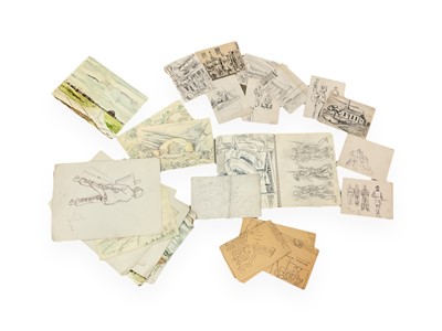 Lot 782 - Group of Second World War sketch books containing pencil drawings of servicemen, all appear to have been drawing by American Cpl. W. Tenschert USMCR.