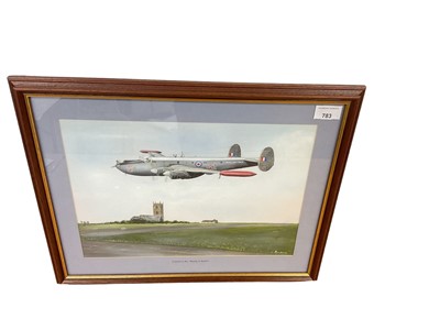 Lot 783 - R. W. Davies watercolour and gouache study of an Avro Shackleton in flight, 37 x 25.7cm