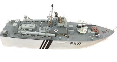 Lot 2653 - Model of a P1107 'Dark Rover' patrol boat, 90cm long