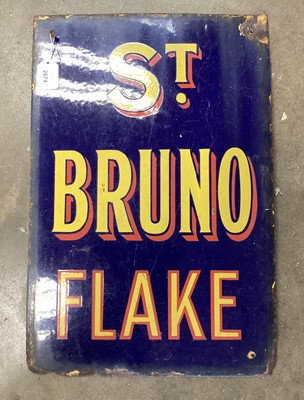 Lot 2674 - Enamel advertising sign: St Bruno Flake, 53cm x 35.5cm