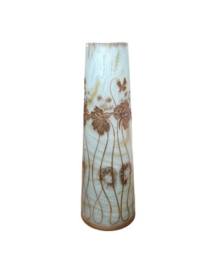 Lot 1340 - Good quality Art Nouveau style glass vase with gilt overlaid floral decoration, 35.5cm high