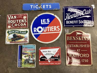 Lot 2683 - Eight enamel signs, including originals and reproductions, including a ticket sign