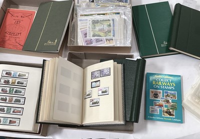 Lot 1518 - Stamps- Aircraft and Railway thematic collections in albums, stockbooks, loose and in packets (5 boxes).