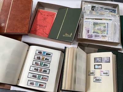 Lot 1518 - Stamps- Aircraft and Railway thematic collections in albums, stockbooks, loose and in packets (5 boxes).