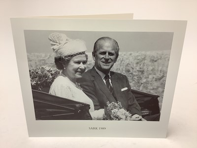 Lot 12 - H.M. Queen Elizabeth II and H.R.H. The Duke of Edinburgh, signed 1989 Christmas card with gilt embossed Royal cyphers to the interior cover, photograph to the cover of The Queen and Prince Phili...