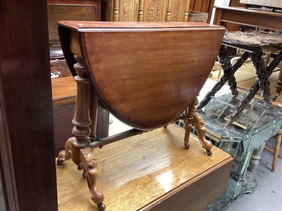 Lot 1383 - Victorian carved walnut drop leaf Sutherland table