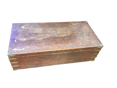 Lot 1370 - 19th century brass bound mahogany campaign type box