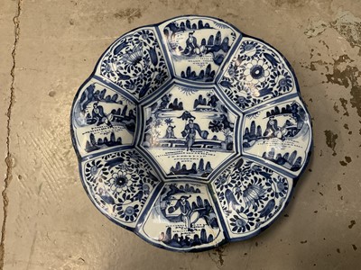 Lot 135 - 18th century Delft Dutch dish, with significant restoration