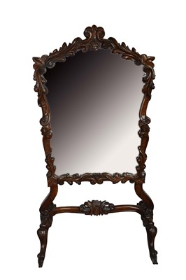 Lot 1189 - Ornate George IV mahogany cheval mirror