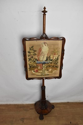 Lot 1252 - Falconry interest: William IV pole screen