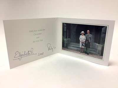 Lot 31 - H.M. Queen Elizabeth II and H.R.H. The Duke of Edinburgh, signed 2005 Christmas card with twin gilt Royal cyphers to the cover, colour photograph to the interior of the Royal couple at the 2005 C...