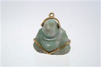 Lot 728 - Chinese carved jade figure of a Buddha, with...